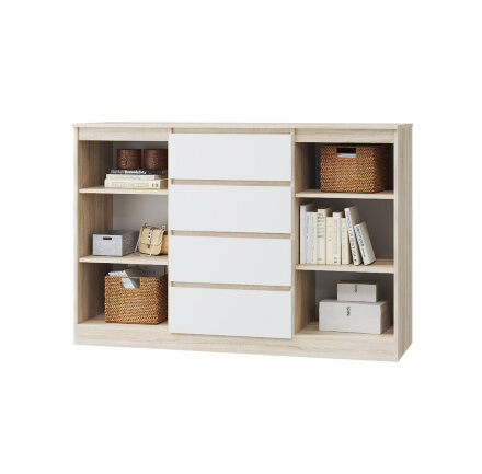 Комод с 2 двери и 4 ящика Лори, дуб сонома   